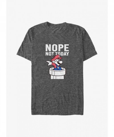 Mario Not Today Big & Tall T-Shirt - Grey Unisex