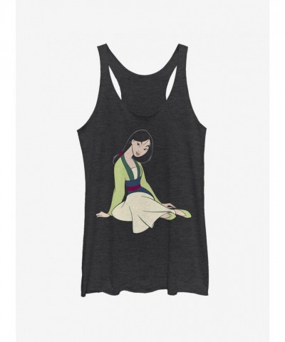Disney Mulan Girls Black Tank Top - Large Format Design