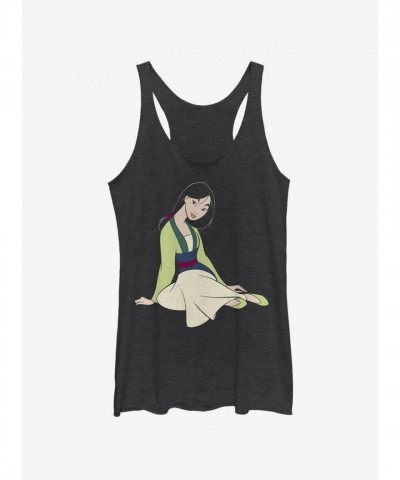 Disney Mulan Girls Black Tank Top - Large Format Design