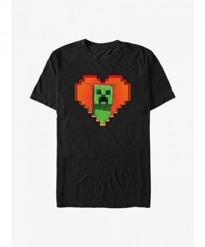 Minecraft Creeper Love T-Shirt for Men - Black
