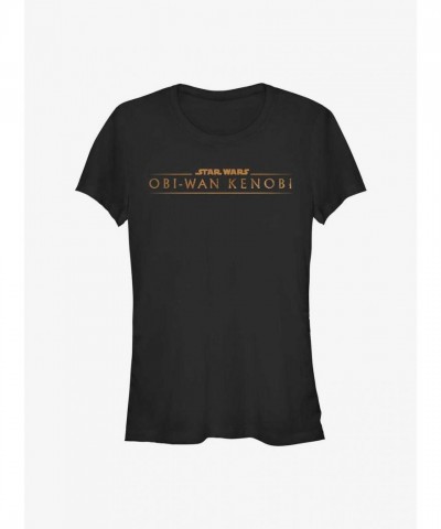 Obi-Wan Kenobi Gold Logo Lightweight Cotton T-Shirt for Girls - Black
