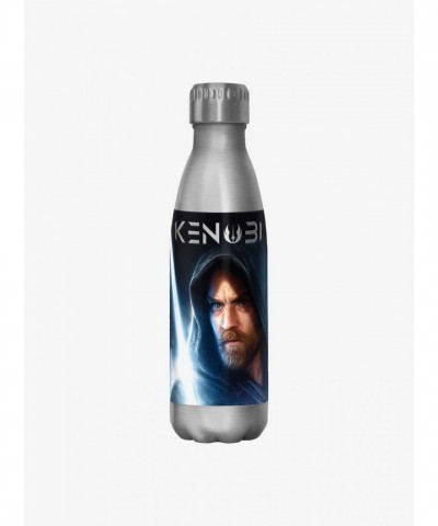 Star Wars Kenobi Hood & Saber Themed Water Bottle - Metallic 17oz