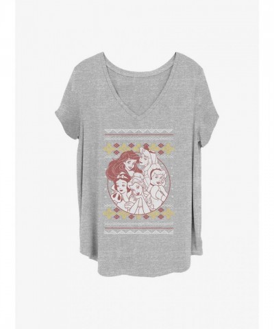 Disney Holiday Princess Plus Size T-Shirt for Girls - Grey