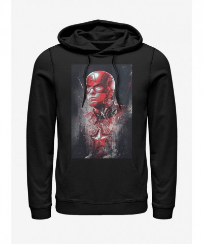 Marvel's Avengers Endgame Captain America Black Hoodie for Men