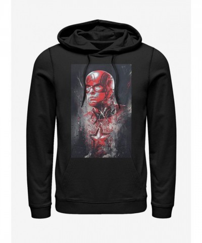 Marvel's Avengers Endgame Captain America Black Hoodie for Men