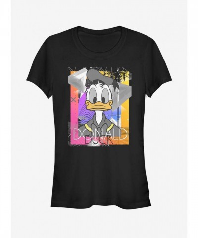 Disney Girls Eighties Donald Duck Tee - Black