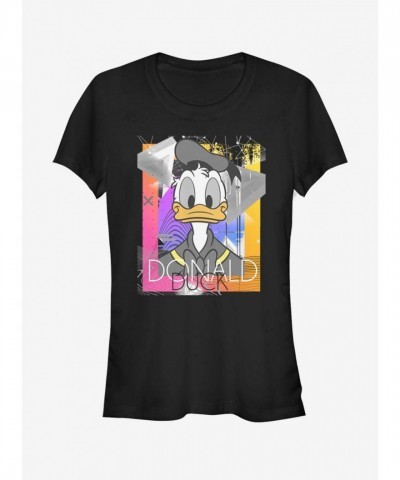 Disney Girls Eighties Donald Duck Tee - Black