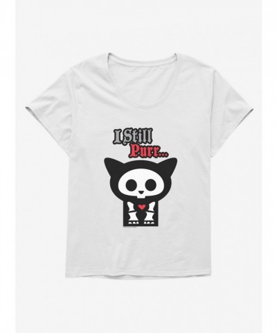 Skelanimals Girls Plus Size T-Shirt Still Purr Soft Cotton Tee