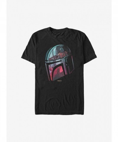 Extra Soft Mandalorian Helmet Tee - Black Men's Size