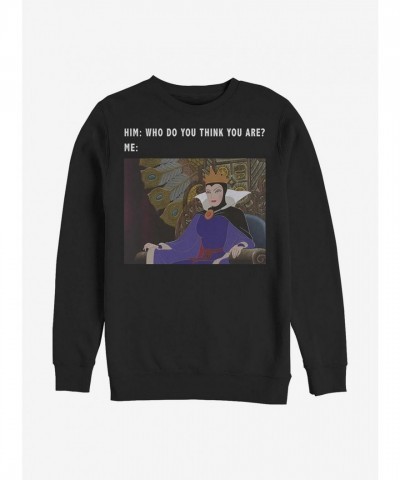 Disney Snow White Evil Queen Meme Unisex Crewneck Sweatshirt - Black