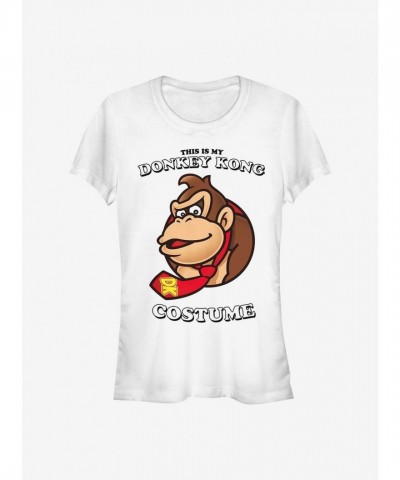 Nintendo DK Face Girls Lightweight T-Shirt - White