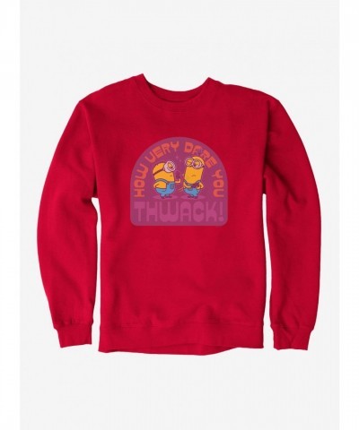 Minions How Dare You Vintage Red Sweatshirt - Men's Unisex