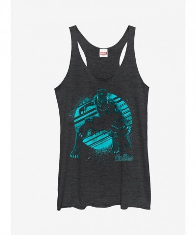 Avengers Infinity War Black Panther Turquoise Splatter Women's Tank Top - Black