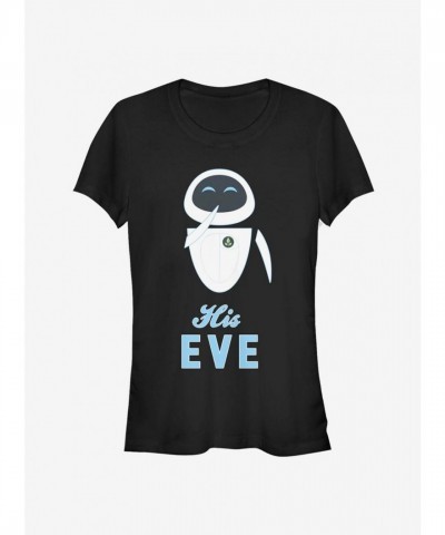 Disney Pixar Wall-E and Eve Girls T-Shirt in Black