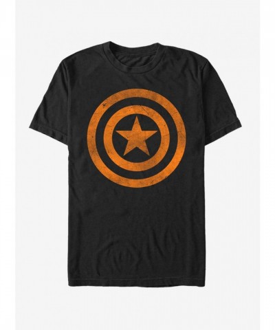 Marvel Captain America Orange Captain T-Shirt for Men - Black