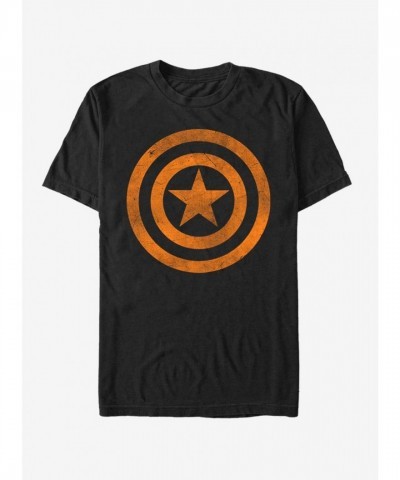 Marvel Captain America Orange Captain T-Shirt for Men - Black