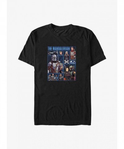 Mandalorian Big & Tall T-Shirt for Men - Black Cast of Many
