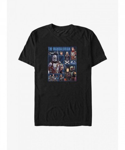 Mandalorian Big & Tall T-Shirt for Men - Black Cast of Many