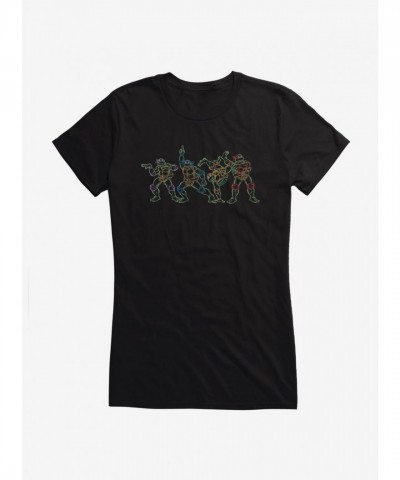 Teenage Mutant Ninja Turtles Neon Joke Cartoon Tee for Girls