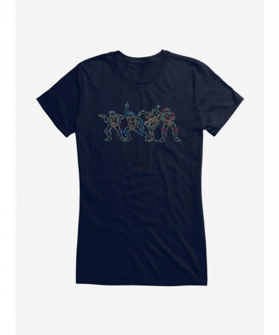Teenage Mutant Ninja Turtles Neon Joke Cartoon Tee for Girls