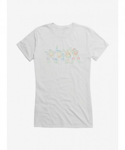 Teenage Mutant Ninja Turtles Neon Joke Cartoon Tee for Girls