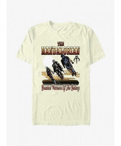The Mandalorian Greatest Warriors Galaxy T-Shirt - Light Beige Men's