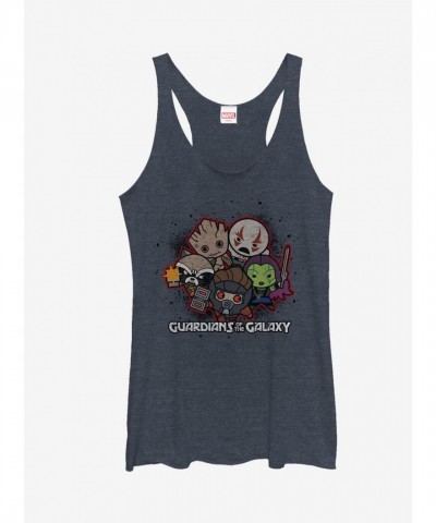 Guardians of the Galaxy Kawaii Girls Tank Top - Heather Navy Blue