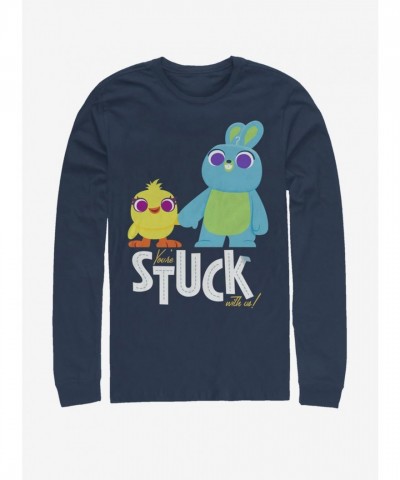 Disney Pixar Toy Story 4 Navy Blue Long-Sleeve T-Shirt with Ducky and Bunny - Men's