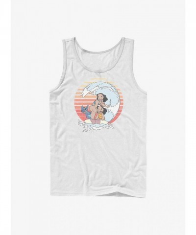Disney Lilo & Stitch Family Surfing Tank Top - Men's White
