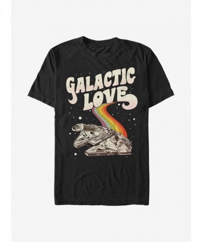 Galactic Love Falcon T-Shirt for Men - Black