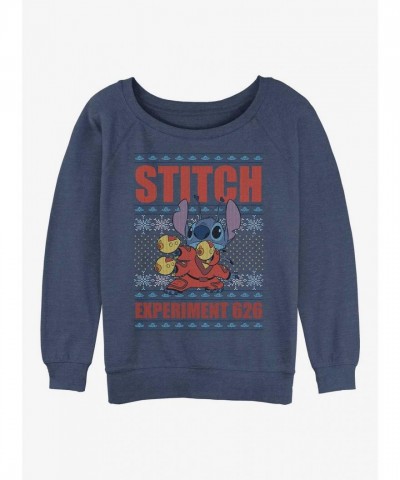 Disney Lilo & Stitch Experiment 626 Blue Ugly Christmas Girls Sweatshirt