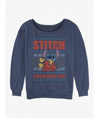 Disney Lilo & Stitch Experiment 626 Blue Ugly Christmas Girls Sweatshirt