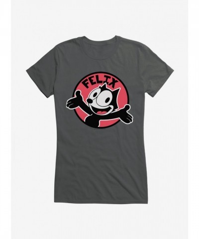 Felix The Cat Girls T-Shirt with Happy Smiles Sticker Graphic