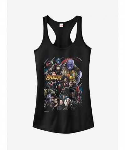 Marvel Avengers Infinity War Heroes Girls Tank Top - Black