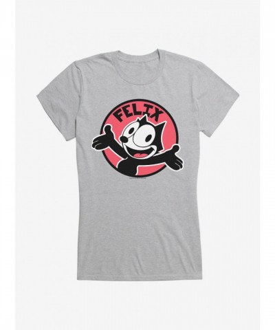 Felix The Cat Girls T-Shirt with Happy Smiles Sticker Graphic