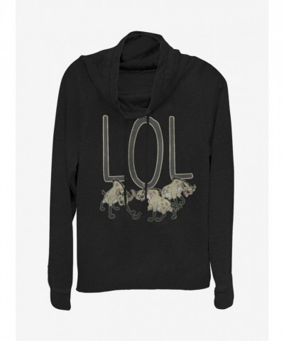 Disney The Lion King Hyenas Cowl Neck Sweatshirt for Girls - Black
