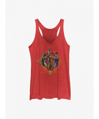 Marvel Wakanda Forever Girls Tank Top - Red Warrior Trio