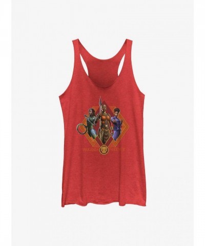 Marvel Wakanda Forever Girls Tank Top - Red Warrior Trio