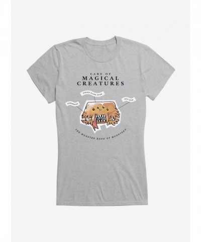 Harry Potter Inspired Watercolor Magical Creatures Tee for Girls - Grey