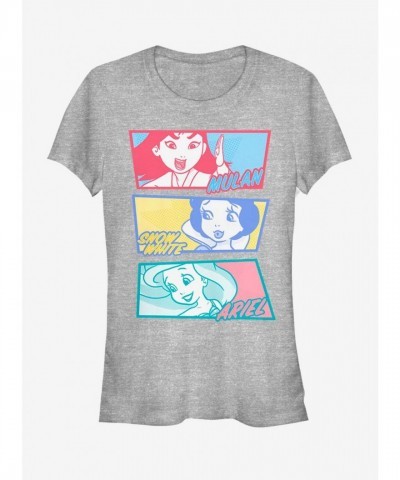 Disney Girls Princess Panel Tee - Grey