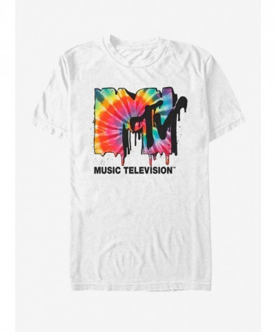 MTV Melted Tie-Dye White Logo T-Shirt - Unisex