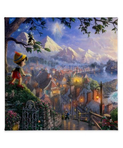 Pinocchio Wishes Upon a Star Gallery Wrapped Canvas by Thomas Kinkade Studios