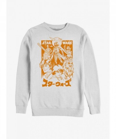 Star Wars Manga Inspired White Orange Hoodie for Men