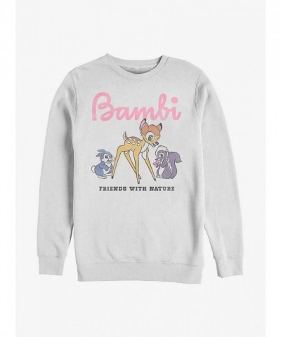 Disney Bambi Forest Friends Sweatshirt - White Men's