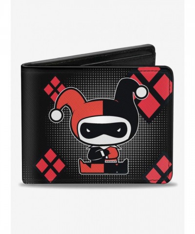 DC Comics Harley Quinn Chibi Bifold Wallet for Men - Premium Vegan Leather