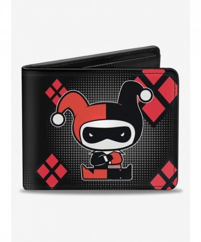 DC Comics Harley Quinn Chibi Bifold Wallet for Men - Premium Vegan Leather
