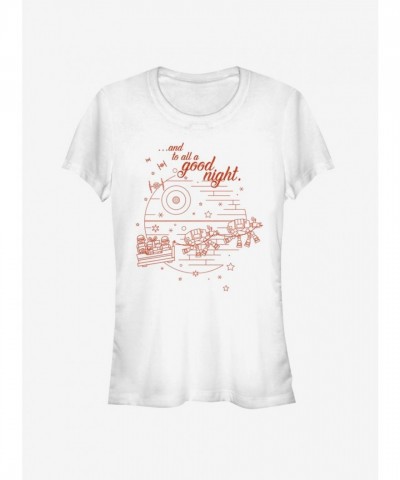 Star Wars Death Star T-Shirt for Girls - Lightweight White Cotton