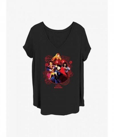 Marvel Girls Badge of Heroes Doctor Strange T-Shirt - Plus Size Black
