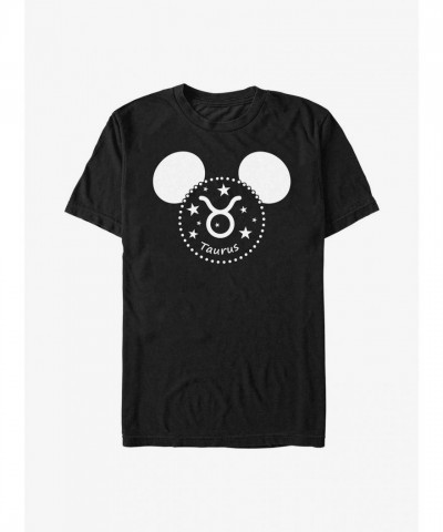Disney T-Shirt for Men - Mickey Mouse Taurus Design in Black