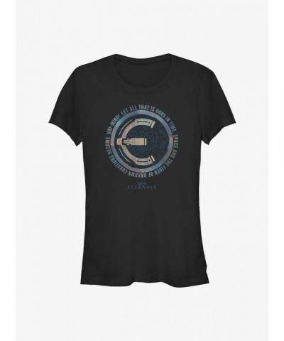 Marvel Eternals Space Fiber Equation T-Shirt for Girls - Black